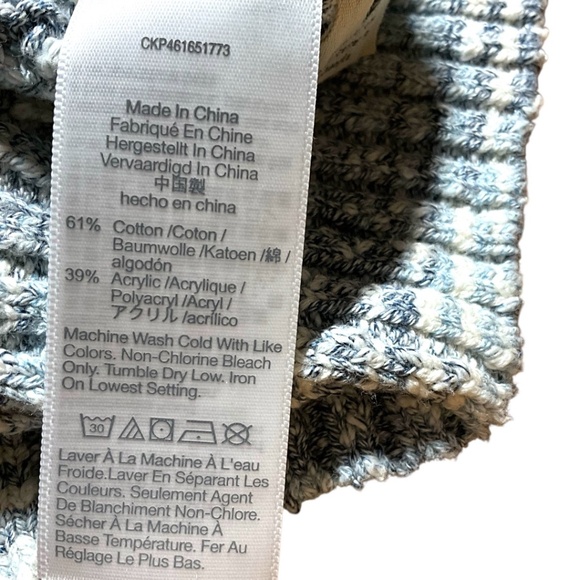 MADEWELL Cotton Blend Southbrook Open Stitch Pullover V-Neck Sweater Space Dye - Picture 9 of 10